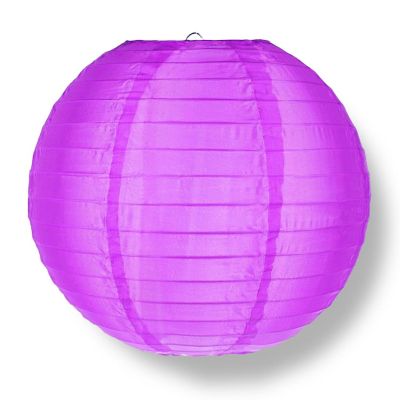 PaperLanternStore 4" Violet Round Shimmering Nylon Lantern, Even Ribbing (10-PACK ) (String Light Sold Separately) Image 2