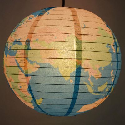 PaperLanternStore 5 PACK 14" Geographical World Map Earth Globe Paper Lantern Hanging Classroom & Party Decoration Image 2