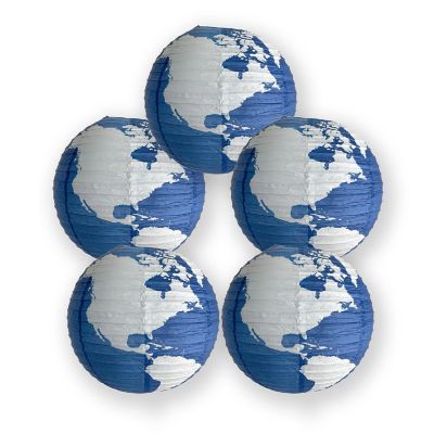 PaperLanternStore 5 PACK 16" World Earth Globe Paper Lantern Image 1