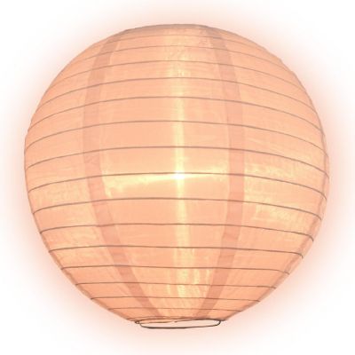 PaperLanternStore 8 Inch Rose Quartz Pink Shimmering Nylon Lantern, Parallel Ribbing, Durable Image 1