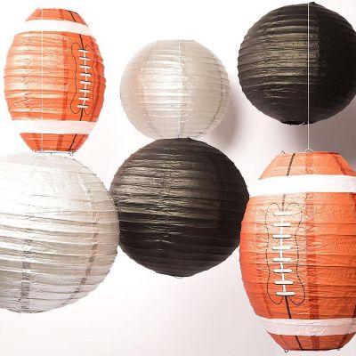 PaperLanternStore Oakland Pro Football Paper Lanterns 6pc Combo Tailgating Party PACK (Silver / Black) Image 1