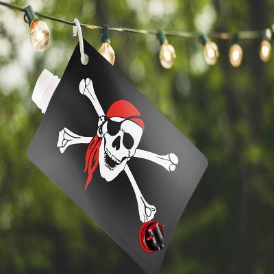 Party Flasks Pirate Flag Adult 2 liter Flasks Make the Perfect Drink Dispenser for Your Pirate Party Supplies, Summer Beach or Pool Party, Sports Tailgating, Funny Gifts, and More Image 1
