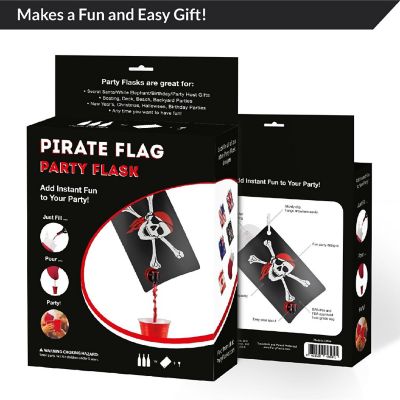 Party Flasks Pirate Flag Adult 2 liter Flasks Make the Perfect Drink Dispenser for Your Pirate Party Supplies, Summer Beach or Pool Party, Sports Tailgating, Funny Gifts, and More Image 2