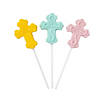 Pastel Cross-Shaped Lollipops - 12 Pc. Image 1