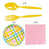 Pastel Gingham Tableware Kit for 8 Guests Image 2
