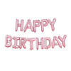 Pastel Pink Happy Birthday 13" Mylar Balloon Banner Image 1