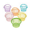 Pastel Round Plastic Easter Baskets - 12 Pc. Image 1