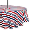 Patriotic Stripe Outdoor Tablecloth With Zipper 52 Round Image 1