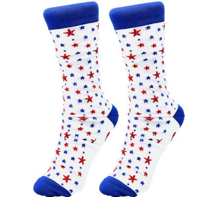 Pavilion Beach Patriotic Red White Blue Stars M/L Unisex Cotton Blend Sock 46336 Image 1