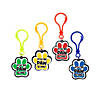 Paw Print Motivational Backpack Clip Keychains - 12 Pc. Image 1