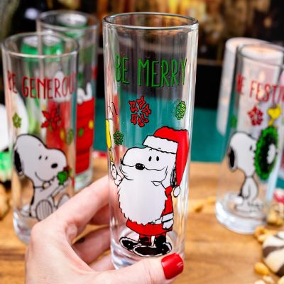 Peanuts Snoopy Holiday Fun 10-Ounce Pint Glasses  Set of 4 Image 3