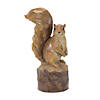 Perched Squirrel On Tree Stump Figurine (Set Of 2) 13"H Resin Image 1