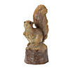 Perched Squirrel On Tree Stump Figurine (Set Of 2) 13"H Resin Image 2