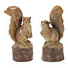 Perched Squirrel On Tree Stump Figurine (Set Of 2) 13"H Resin Image 3
