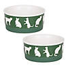 Pet Bowl Cats Meow Hunter Green Small 4.25Dx2H (Set Of 2) Image 1