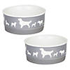 Pet Bowl Dog Show Gray Small 4.25Dx2H (Set Of 2) Image 1