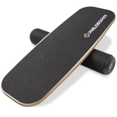 Philosophy Gym Balance Board - Wooden Balance Trainer with Adjustable Stoppers Image 1