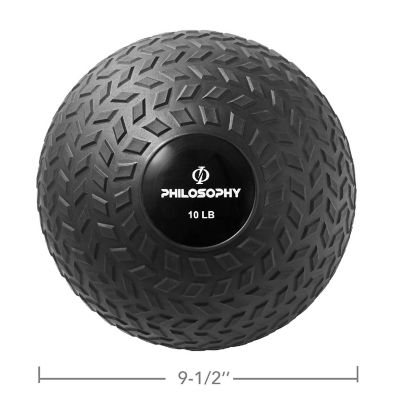 Philosophy Gym Slam Ball, 10 LB - Weighted Medicine Fitness Ball with Easy Grip Tread Image 3