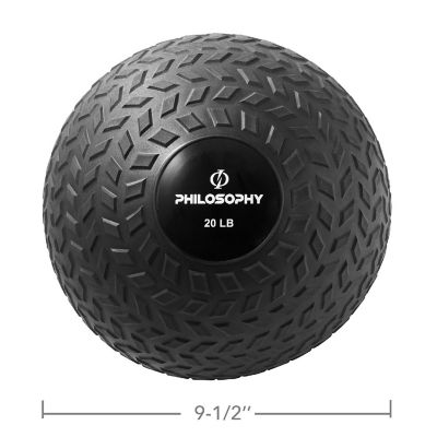Philosophy Gym Slam Ball, 20 LB - Weighted Medicine Fitness Ball with Easy Grip Tread Image 3