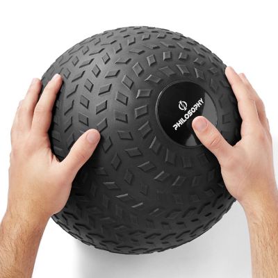 Philosophy Gym Slam Ball, 25 LB - Weighted Medicine Fitness Ball with Easy Grip Tread Image 1