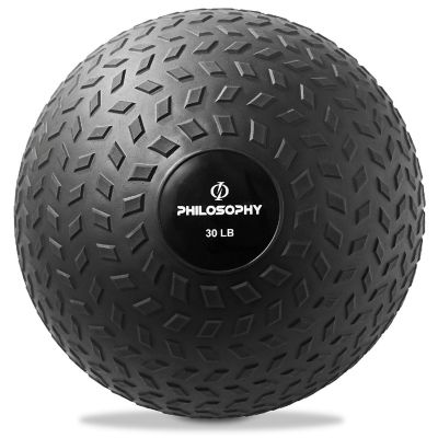Philosophy Gym Slam Ball, 30 LB - Weighted Medicine Fitness Ball with Easy Grip Tread Image 1