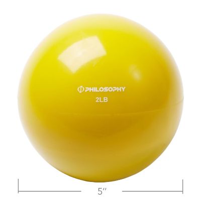 Philosophy Gym Toning Ball, 2 LB, Yellow - Soft Weighted Mini Medicine Ball Image 3