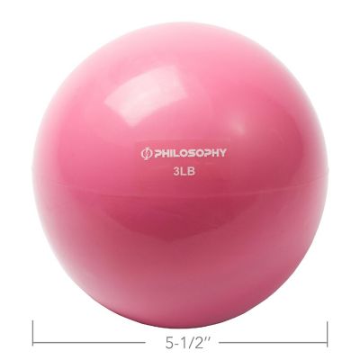 Philosophy Gym Toning Ball, 3 LB, Pink - Soft Weighted Mini Medicine Ball Image 3