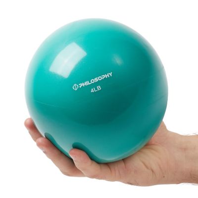Philosophy Gym Toning Ball, 4 LB, Teal - Soft Weighted Mini Medicine Bal Image 1