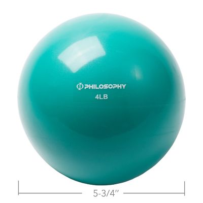 Philosophy Gym Toning Ball, 4 LB, Teal - Soft Weighted Mini Medicine Bal Image 3