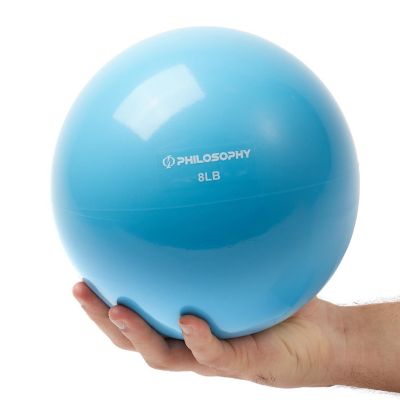 Philosophy Gym Toning Ball, 8 LB, Blue - Soft Weighted Mini Medicine Ball Image 1