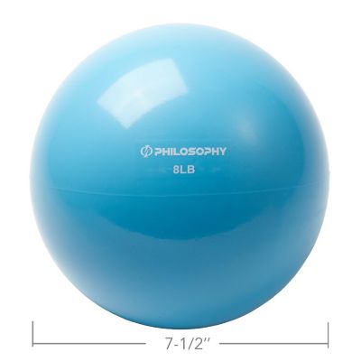 Philosophy Gym Toning Ball, 8 LB, Blue - Soft Weighted Mini Medicine Ball Image 3