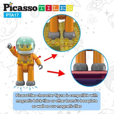 PicassoTiles 4 Piece Astronaut Character Figure Set Image 3