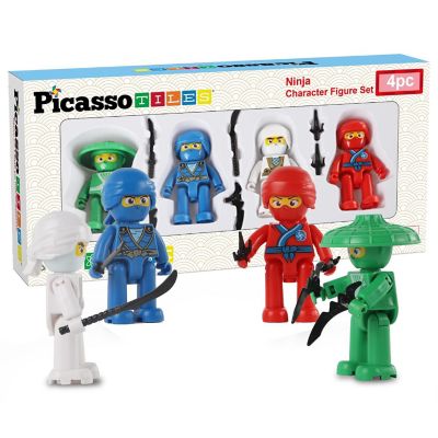 PicassoTiles 4 Piece Ninja Character Figure Set Image 1