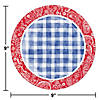 Picnic Paisley and Plaid Plate and Napkin Dinnerware Set, Serves 16 Image 2