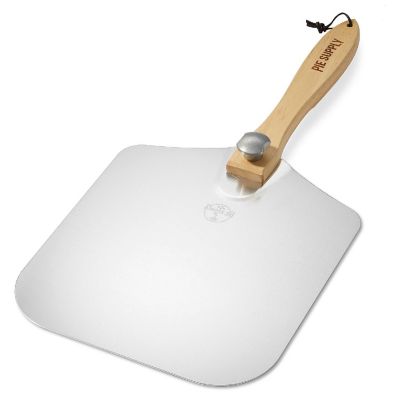 Pie Supply 12" x 14" Aluminum Pizza Peel Paddle w/ Foldable Handle for Baking Oven & Grill Image 1