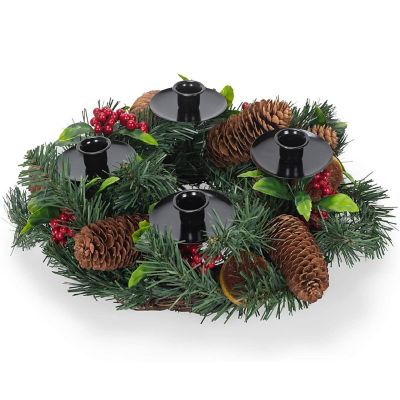 Pine and Fruit Advent Wreath Candle Holder 14 in Diameter (candles not included) Image 1