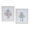Pine In Pot And Pitcher Frame (Set Of 2) 10"L X 11.75"H Plastic/Mdf Image 1