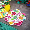 Pineapple & Flamingo Tropical Party Square Paper Dinner Plates - 8 Ct. Image 1