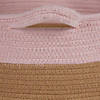 Pink And Beige Cotton Rope Cat Ears Pet Basket Image 3