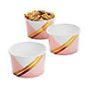Pink & Gold Foil Stripe Snack Disposable Paper Bowls - 12 Pc. Image 1