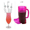 Pink Cowboy Boot Mug & Disco Ball Silly Straw Kit for 12 Image 1