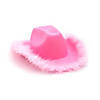 Pink Cowgirl Hats with Fuzzy Trim - 12 Pc. Image 1