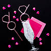 Pink Diamond Ring BPA-Free Plastic Silly Straws - 12 Pc. Image 1
