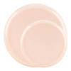 Pink Flat Round Disposable Plastic Dinnerware Value Set (120 Dinner Plates + 120 Salad Plates) Image 1