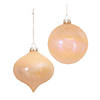 Pink Irredescent Ornament (Set Of 6) 4"D Glass Image 1