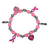 Pink Ribbon Charm Bracelets - 12 Pc. Image 1