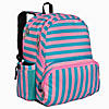 Pink Stripes 17 Inch Backpack Image 1