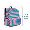 Pink Stripes 17 Inch Backpack Image 3
