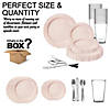 Pink Vintage Round Disposable Plastic Dinnerware Value Set (60 Settings) Image 2
