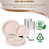 Pink Vintage Round Disposable Plastic Dinnerware Value Set (60 Settings) Image 3
